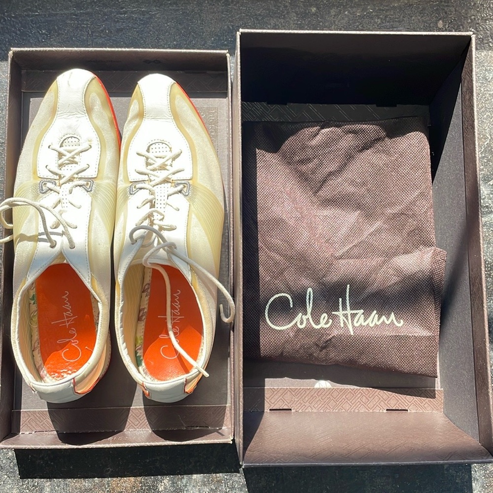 Cole Haan Cream and Orange Athletic Shoes